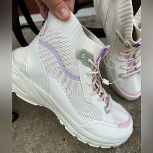 ZARA KIDS/ SOCK STYLE HIGH-TOP SNEAKERS WITH PASTEL DETAILS 2200/930